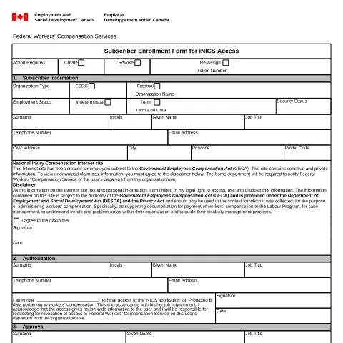 Document preview: Understanding the iNICS Subscriber Enrollment Form (LAB1185) — Work & employment (CERFA n°LAB1185)