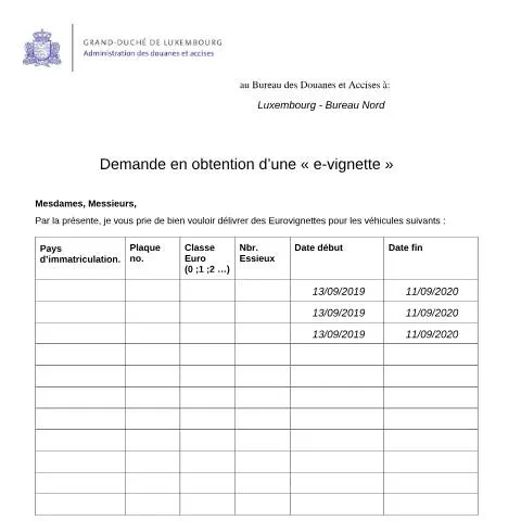Aperçu du document Guide complet pour l'obtention de l'e-vignette au Luxembourg — Démarches administratives (CERFA n°obtention-evignette)