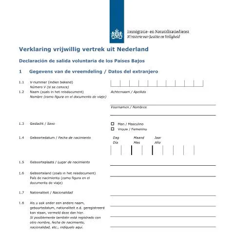 Documentvoorvertoning: Essentiële informatie over de Verklaring vrijwillig vertrek uit — Immigratie & visa (CERFA n°9000 (nl-spaans))