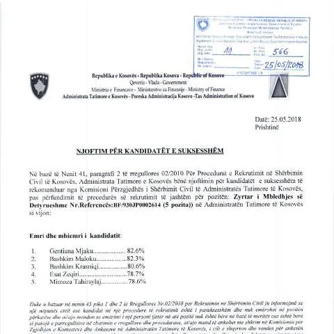 Document preview: Rëndësia e Njoftimit për kandidatët e suksesshëm në Kosovë — Punë & punësim