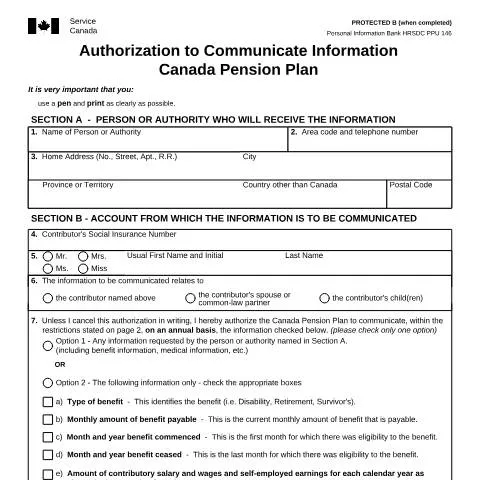 Document preview: The Role of ISP1606 in Canada Pension Plan Management — Government & admin (CERFA n°ISP1606)