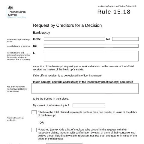 Document preview: Understanding Rule 15.18: How Creditors Can Request a Court Decision — Legal & justice