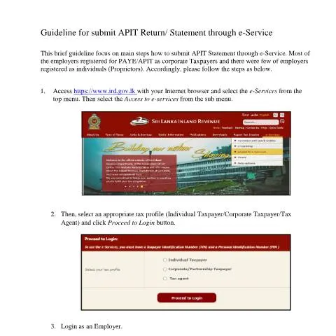 Document preview: Effective Submission of APIT Statement through e-Service — Taxes