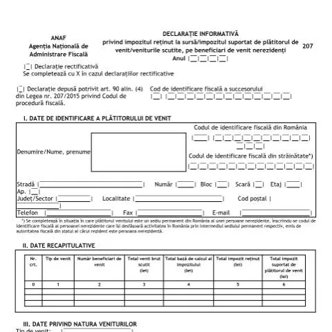 Document preview: Informații esențiale despre D_207_OPANAF_303_2026 — Impozite & fiscalitate (CERFA n°D_207_OPANAF_303_2026)