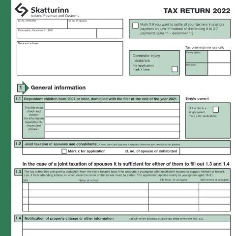 Document preview: Mikilvægi RSK 1.10 skattaskýrslunnar fyrir einstaklinga — Skattar & fjármál (CERFA n°RSK 1.10)