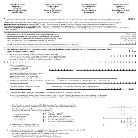Aperçu du document Comprendre le formulaire 276INT pour l'exonération de précompte — Démarches administratives (CERFA n°276-int-nl-fr-de-en-1)