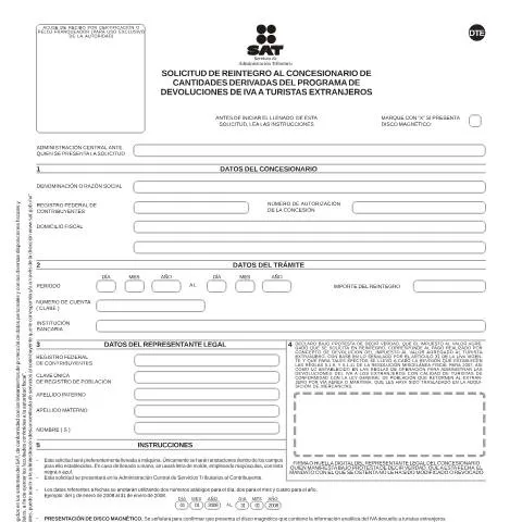 Vista previa del documento Guía para la Solicitud de Reintegro de IVA a Turistas Extranjeros — Impuestos (CERFA n° DTE)