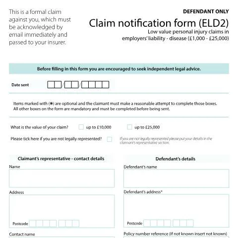 Document preview: Understanding the ELD2 Form for Employers' Liability Claims — Legal & justice