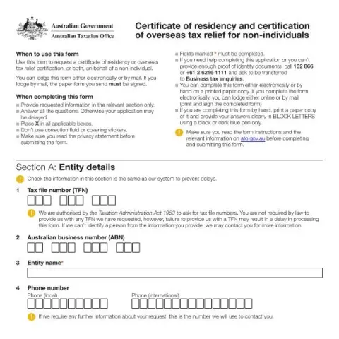 Document preview: Understanding the Australian Certificate of Residency and Overseas Tax — Taxes (NAT 75442)