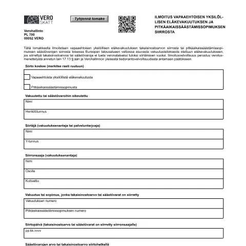 Document preview: Vapaaehtoisten eläkevakuutusten siirtoprosessi — Hallinnolliset asiat (CERFA n°Vero 3601)