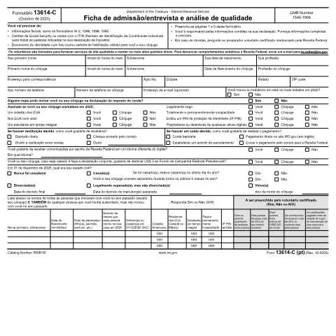 Document preview: Navigating IRS Form 13614-C for Tax Accuracy — Taxes (CERFA n°13614CP)