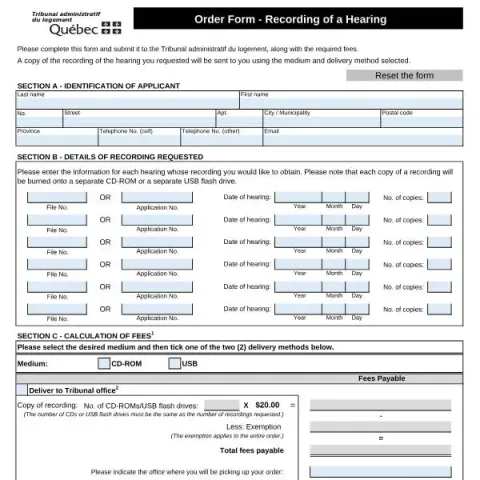 Document preview: How to Request a Hearing Recording at the Tribunal administratif — Housing (TAL-046A-I)