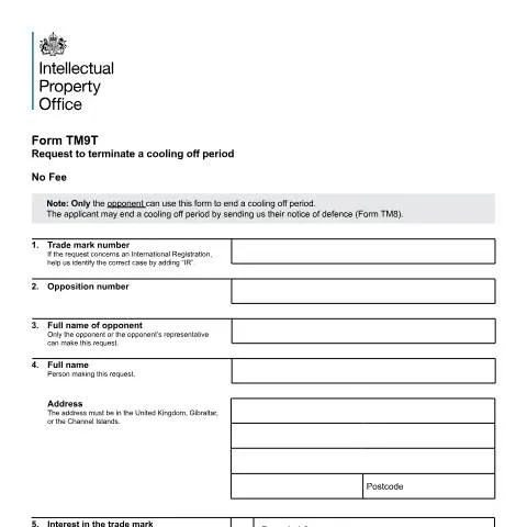 Document preview: Guide to Terminating a Cooling Off Period in Trademark Disputes — Legal & justice