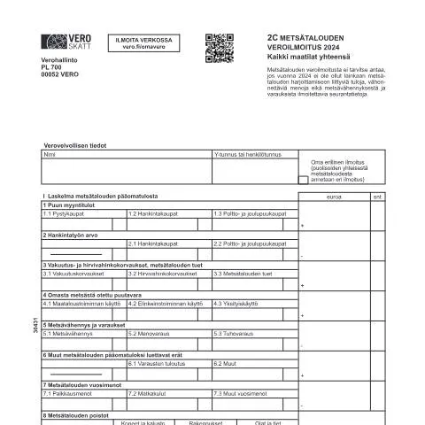 Document preview: Metsätalouden veroilmoitus (3043) ja sen tausta — Verot & verotus (CERFA n°Vero 3043)