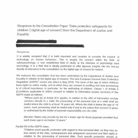 Document preview: Understanding the Digital Age of Consent in Ireland — Digital & personal data