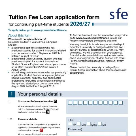 Document preview: Navigating Student Finance for Part-Time Studies in England — Education & training