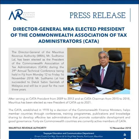 Document preview: Significance of Mr. Lal's Leadership in CATA — Government & admin (PressRelease131118)