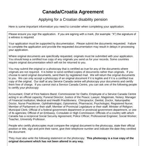 Document preview: Step-by-Step Guide to Croatian Disability Pension Application — Health (CERFA n°CAN_HR_3)