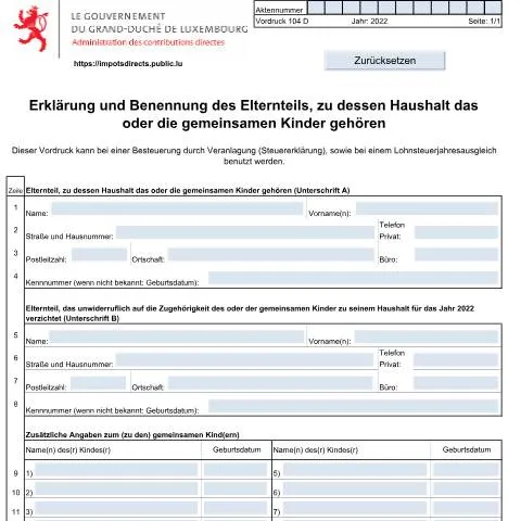 Aperçu du document Comprendre le formulaire 104 D pour les aides familiales — État civil & identité (CERFA n°104 D)