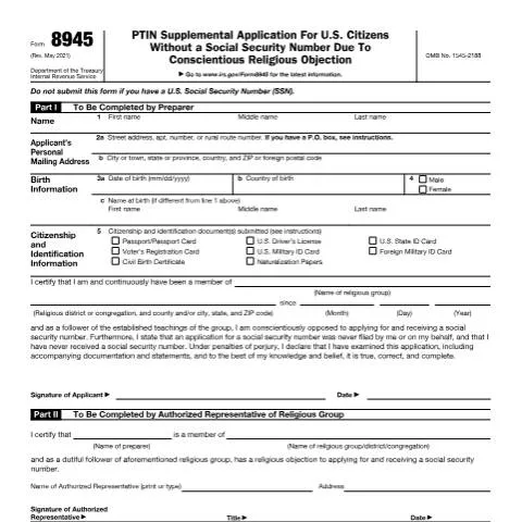 Document preview: Navigating IRS Form 8945: A Tax Preparer's Guide — Taxes (CERFA n°8945)