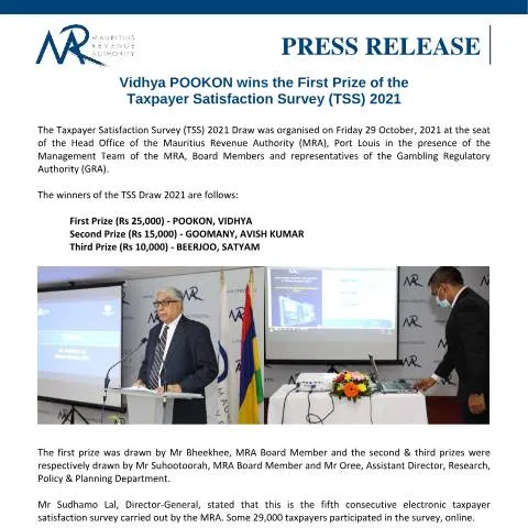 Document preview: Celebrating Vidhya Pookon's Achievement in TSS 2021 — Government & admin (PressReleaseTSS291021)