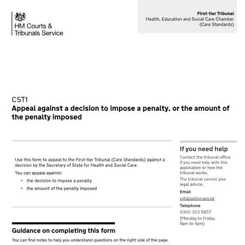 Document preview: Understanding the UK CST1 Appeal Process for Penalties — Legal & justice