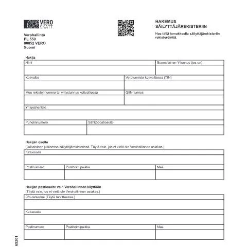 Document preview: Säilyttäjärekisterin hakemus (6920 ja 6921) - Miksi se on tärkeä? — Hallinnolliset asiat