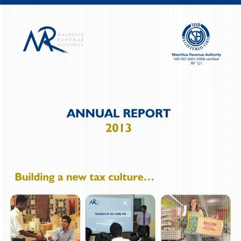 Document preview: Understanding the 2013 Annual Report of the Mauritius Revenue — Government & admin (AnnualReport2013)