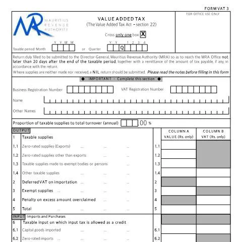 Document preview: Essential Insights into the VAT3 Form for Businesses — Taxes (VAT3FormNew)