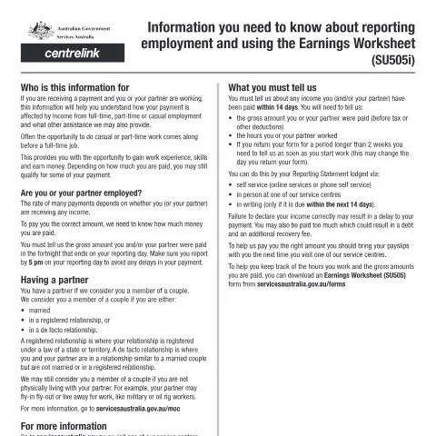 Document preview: Mastering Employment Reporting with the Earnings Worksheet — Work & employment (CERFA n°SU505I)
