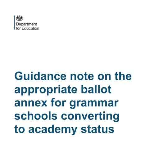 Document preview: Navigating Academy Conversion for Grammar Schools — Education & training