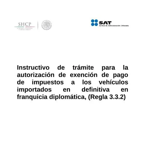 Vista previa del documento Guía para la exención de impuestos en vehículos de franquicia — Trámites administrativos (CERFA n°H18)