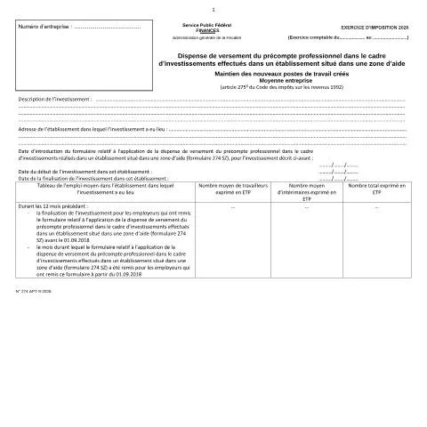 Aperçu du document Comprendre la dispense de versement du précompte professionnel pour — Impôts & fiscalité (CERFA n°122-274-apt-8)