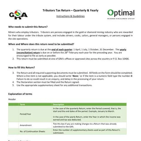Document preview: Guide for Tributors Reporting in Guyana's Mining Sector