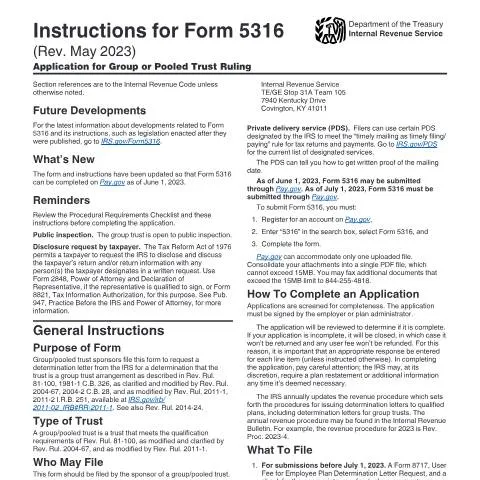 Document preview: Mastering IRS Instructions i5316 for Trust Compliance — Taxes (CERFA n°INST-5316)
