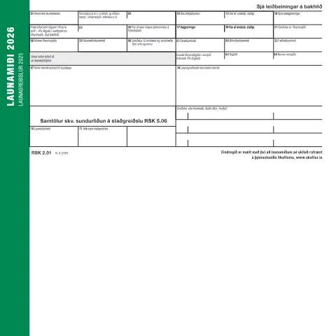 Document preview: Skilningur á Launamiða 2026 og launagreiðslum 2025 — Stjórnsýsla (CERFA n°RSK 2.01)