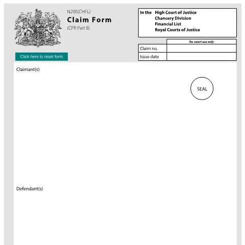 Document preview: Navigating Form N208(CHFL) for Financial Disputes — Legal & justice