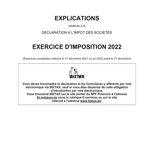 Aperçu du document Comprendre la Déclaration à l'Impôt des Sociétés en 2022 — Impôts & fiscalité (CERFA n°121-declaration-isoc-explications-2022)