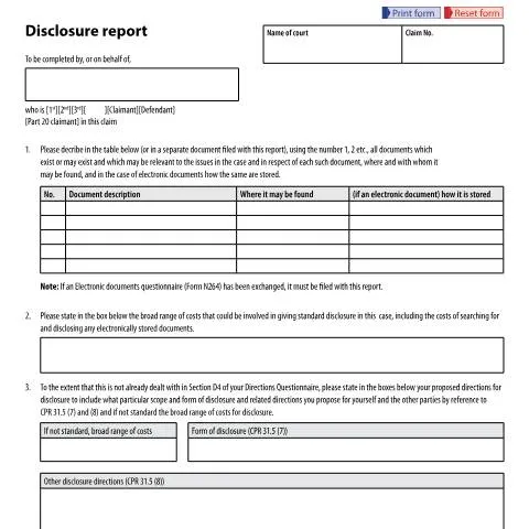 Document preview: Understanding Form N263: UK Court Disclosure Report Requirements — Legal & justice