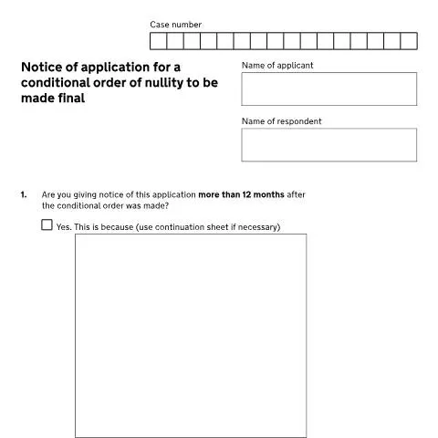 Document preview: How to Apply for Final Nullity Order Using Form D36N — Legal & justice