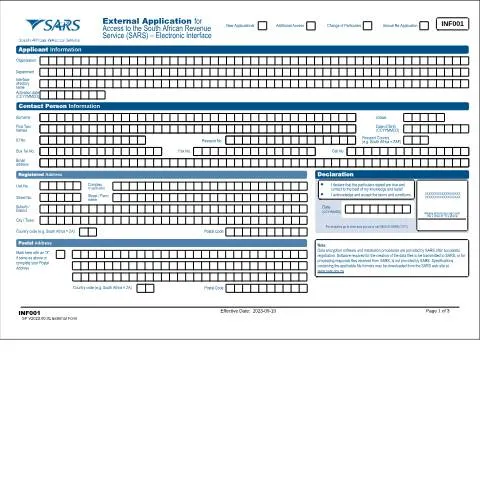 Document preview: Understanding the INF001 Form for SARS Access — Government & admin (CERFA n°INF001)