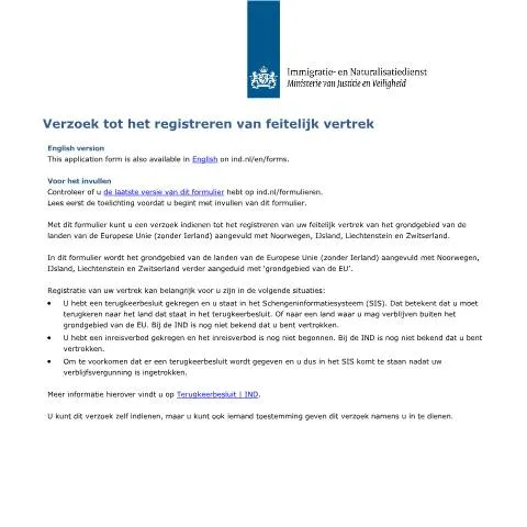 Documentvoorvertoning: Essentiële Stappen voor het Registreren van Uw Vertrek — Immigratie & visa (CERFA n°9005)