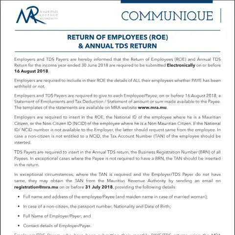 Document preview: Comprehensive Overview of ROE-TDS130718 — Taxes (ROE-TDS130718)