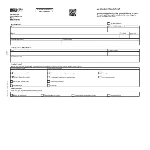 Document preview: Yksityiskohtainen opas Alkoholiveroilmoitukseen (1388) — Verot & verotus (CERFA n°Vero 1388)