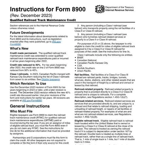 Document preview: Mastering IRS Form 8900 Instructions for Tax Benefits — Taxes (CERFA n°INST-8900)