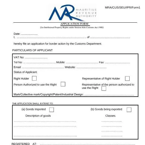 Document preview: Mastering the IPR Application Form for Effective Protection — Government & admin (IPRApplicationForm)