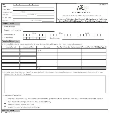 Document preview: Comprehensive Guide to OADR/Form 4 in Mauritius — Government & admin (OADRGRA4-300615)
