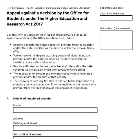 Document preview: How to Appeal Decisions by the Office for Students under the Higher — Legal & justice