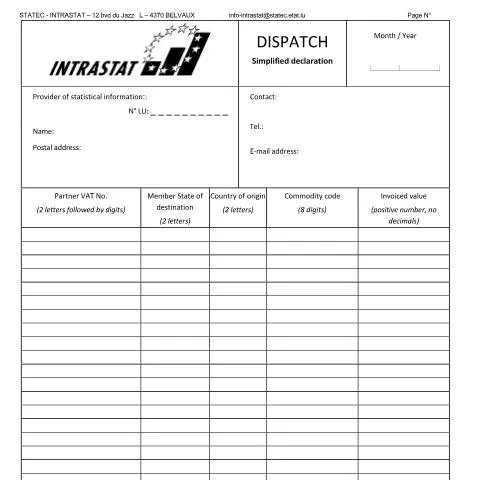 Aperçu du document L'Essentiel sur l'Expédition Simplifiée d'Intrastat — Démarches administratives (CERFA n°expedition-simplifiee)