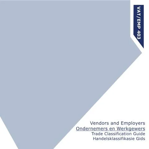 Document preview: Understanding the VAT403 Trade Classification Form in South Africa — Taxes (CERFA n°VAT403)